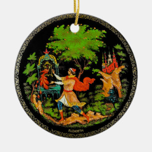 Retro Vintage Russische Märchen Fantasy Bunt Keramik Ornament