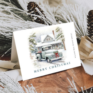Retro Vintage Salbei Farm Truck Weihnachten Untern