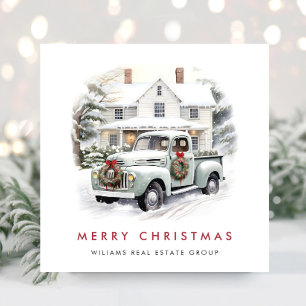 Retro Vintage Salbei Farm Truck Weihnachten Untern