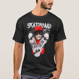 Retro Vintage Santa Cruz California Monkey Skatebo T-Shirt