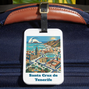 Retro Vintage Santa Cruz de Tenerife Stadt Gepäckanhänger