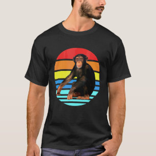 Retro Vintage Schimpanse Affe Wildtier Waldtier T-Shirt
