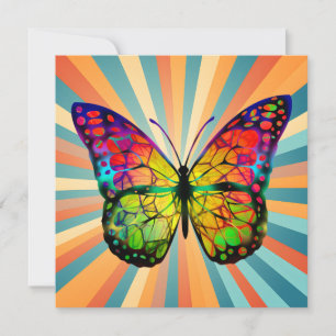 RETRO VINTAGE SCHMETTERLING ABSTRAKT EINLADUNG