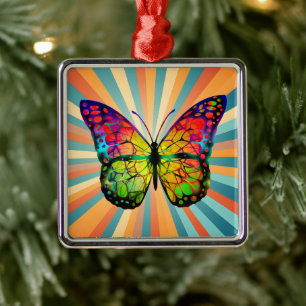 RETRO VINTAGE SCHMETTERLING ABSTRAKT ORNAMENT AUS METALL