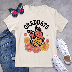 Retro Vintage Schmetterling Floral Absolvent Tri-Blend Shirt