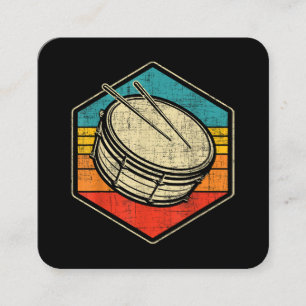 Retro Vintage-Schnarrtrommel - Marschierende Band Quadratische Visitenkarte