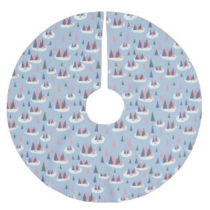 Retro Vintage Schnee Polyester Weihnachtsbaumdecke