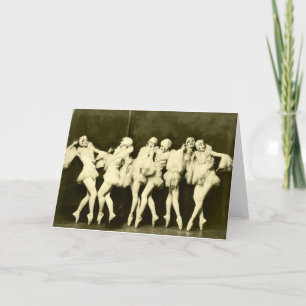 Retro Vintage schöne tanzende Frauen Balletttanz Karte
