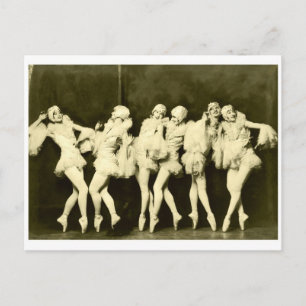 Retro Vintage schöne tanzende Frauen Balletttanz Postkarte