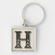 Retro-Vintage Schreibfläche H Monogramm