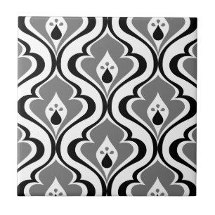 Retro Vintage Schwarz Weiß DIY Keramikfliese
