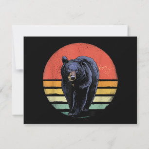 Retro Vintage Schwarzbär Feiertagskarte