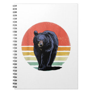 Retro Vintage Schwarzbär Notizblock