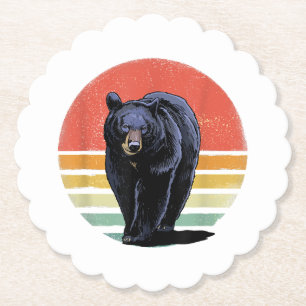 Retro Vintage Schwarzbär Untersetzer
