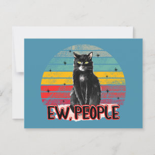 Retro Vintage Schwarze Katze Igitt Leute Postkarte