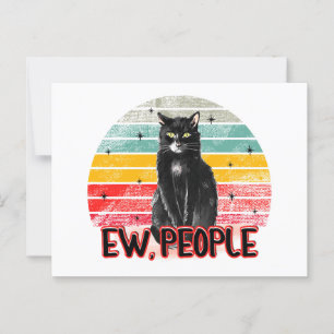 Retro Vintage Schwarze Katze Igitt Leute Postkarte