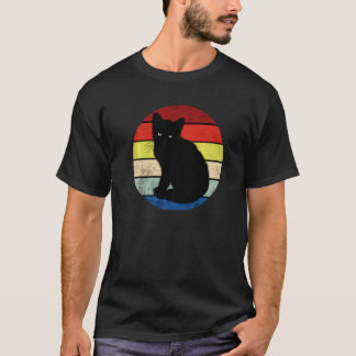 Retro Vintage schwarze Katze T-Shirt