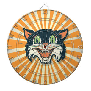 Retro-Vintage-Schwarze-Katzen-Dartscheibe Dartscheibe