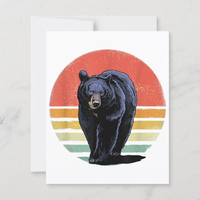 Retro Vintage Schwarzer Bär (Vorderseite)