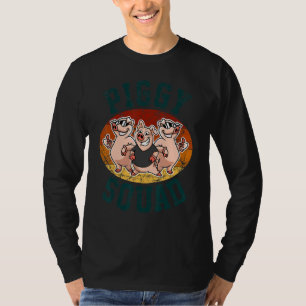 Retro Vintage Schweine-Truppe, Lustiger Bauernhoft T-Shirt