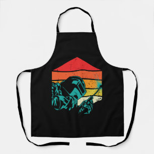 Retro Vintage-Schweißhelm-Silhouette Schweißer Gif Schürze