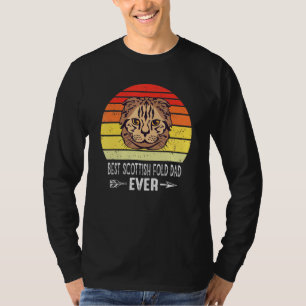 Retro Vintage Scottish Fold Katze Papa Aller Vater T-Shirt