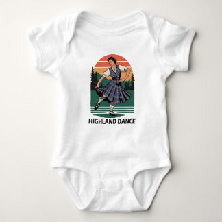 Retro Vintage Scottish Highland Dance Design gift Baby Strampler
