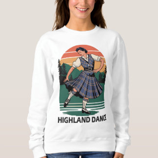 Retro Vintage Scottish Highland Dance Design gift Sweatshirt