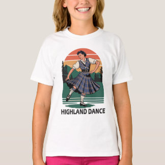 Retro Vintage Scottish Highland Dance Design gift T-Shirt