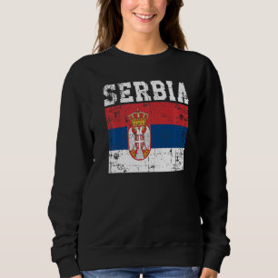 Retro Vintage Serbien-Flagge Serbische Wurzeln Sweatshirt