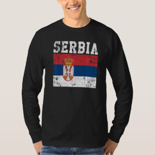 Retro Vintage Serbien-Flagge Serbische Wurzeln T-Shirt