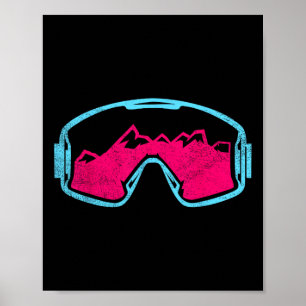 Retro Vintage Ski Brille Snowboard Brille 80er 90e Poster