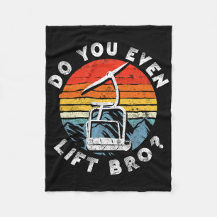 Retro Vintage Ski Do You Even Lift Bro 2 Fleecedecke