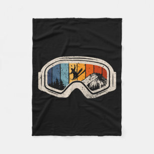 Retro-Vintage-Ski-Experte Schnee-Ski-Sportliebhabe Fleecedecke