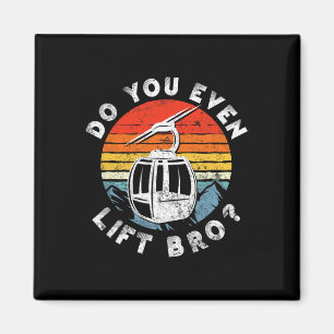 Retro Vintage Ski Hebst du überhaupt hoch Bro 1 Magnet