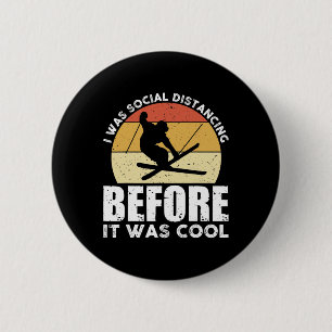 Retro Vintage-Ski-Shirt Coole Wintersport Skifahre Button