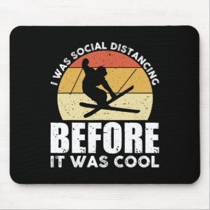 Retro Vintage Ski-Shirt Coole Wintersport Skifahre Mousepad