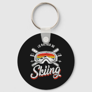 Retro Vintage Skifahren Mein Leben Fährt Bergab  Schlüsselanhänger