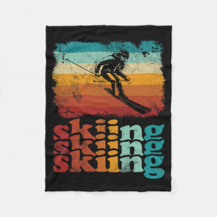 Retro Vintage Skifahren Ski-Liebhaber Skifahren Fleecedecke