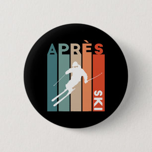 Retro Vintage Skifahren Skifahrer Retro Vintage Ap Button