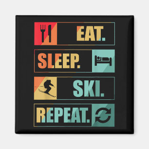 Retro-Vintage-Skiing-Schnee-Geschenke für Skifahre Magnet