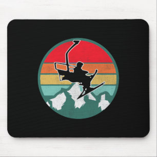 Retro-Vintage-Skiing-Schnee-Geschenke für Skifahre Mousepad