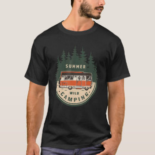 Retro Vintage Sommer Wildcamping-Abenteuer T-Shirt