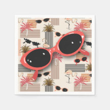 Retro Vintage Sonnenbrille Flamingos Palms