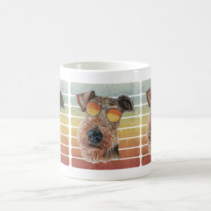 Retro Vintage Sonnenuntergang Airedale Terrier Mam Kaffeetasse