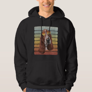 Retro Vintage Sonnenuntergang Basset Hound Mama Pa Hoodie