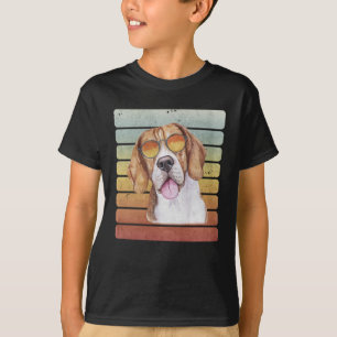 Retro Vintage Sonnenuntergang Beagle Mama Papa T-Shirt