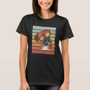 Retro Vintage Sonnenuntergang Boxer Mama Papa T-Shirt