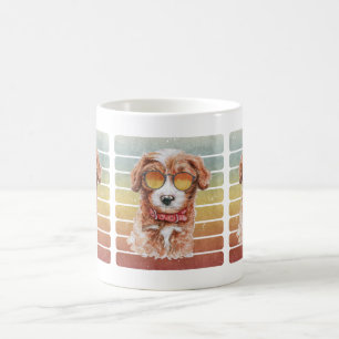 Retro Vintage Sonnenuntergang Cavoodle Mutter Vate Kaffeetasse