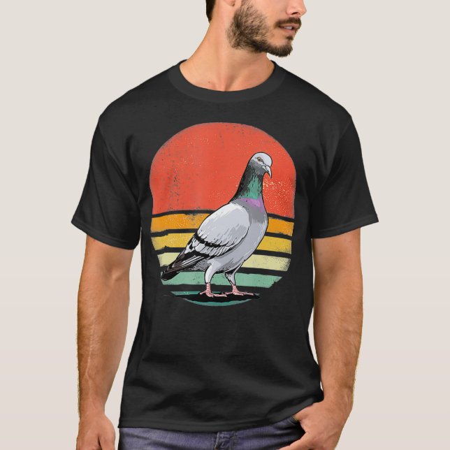 Retro Vintage Sonnenuntergang Columbidae Taube Ges T-Shirt (Vorderseite)